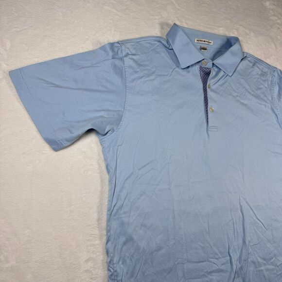 Peter Millar Mens Golf Polo‎ Size Large Short Sleeve Shirt Logo Preppy Comfort - Picture 3 of 13